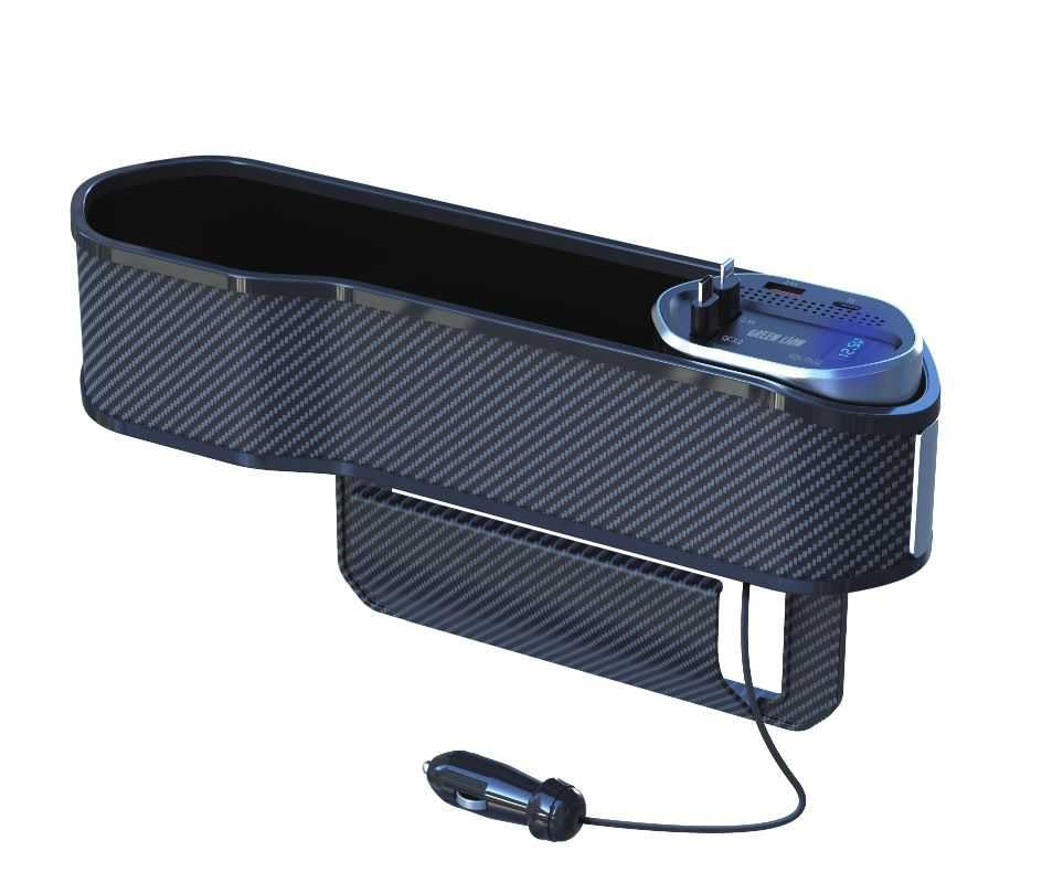 Green LionUniversal Car Organizer with Charging Dock With Digital Display, Cigarette Lighter, 38W Max Output, Suits For Sedan, SUV, Hatchback,Crossover, Pickup, Mini Van etc (Without Wirless Dock)