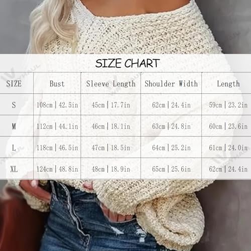 Women's Off-The-Shoulder Sweater Loose Lightweight Pullover Top, V-Neck Hollow Knitted Long-Sleeved Solid Color2