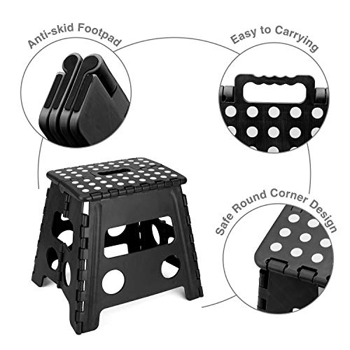 Acko Folding Step Stool - 13 inch Height Premium Heavy Duty Foldable Stool for Adults, Kitchen Garden Bathroom Stepping Stool (1 Pack)
