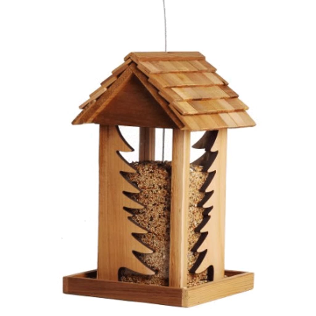 Karmnik dla ptaków Vogels Kantine Wilde Vogel Feeder Blokhuis Vorm Hangende Vogelvoer Zaadkast met Staaldraad voor Balkon Gazon Tuin