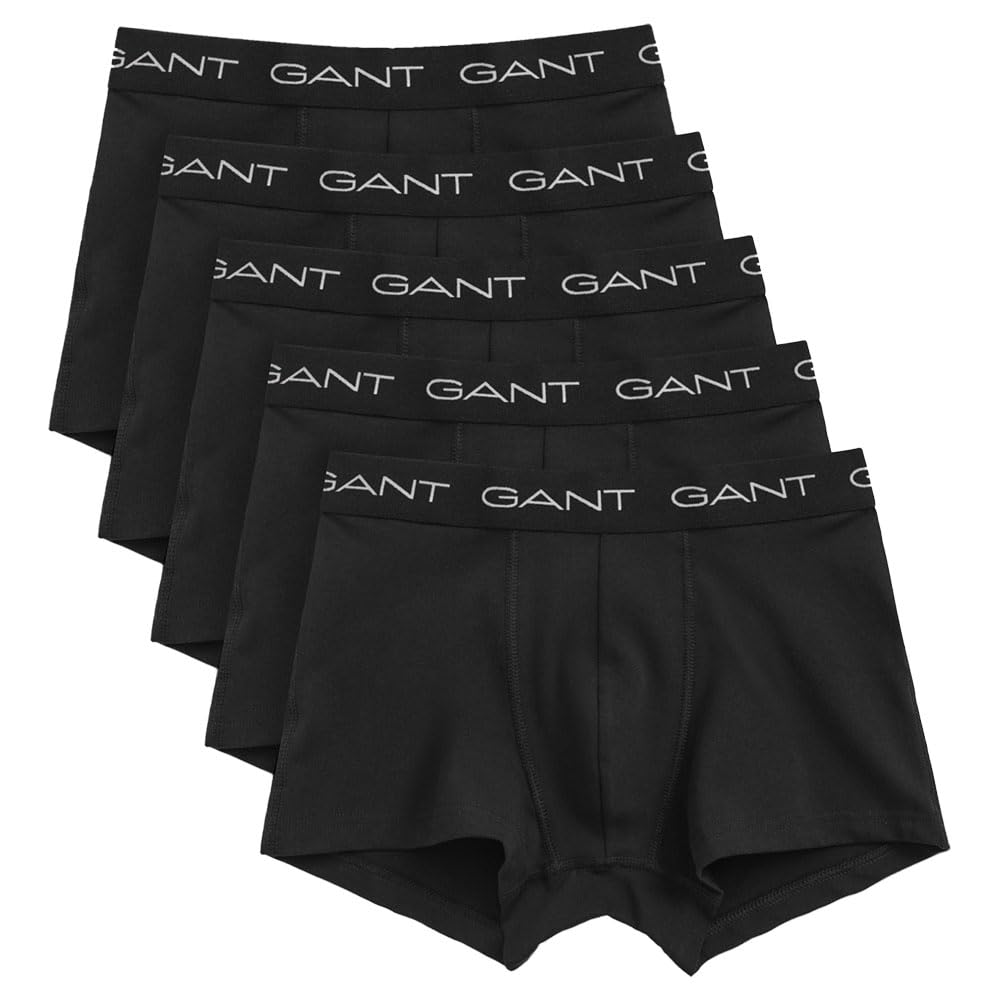 Gant Men's Black Trunk 5-Pack Underwear, Xl (Pack Of 5)