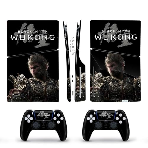 Image of PSS Vinyl Skin for PS5 /Slim Disk Edition, Console and Controller Skins for PS5 /Slim Disk Edition, Decal Sticker for PS5 /Slim Skin Console and Controllers (Wukong)