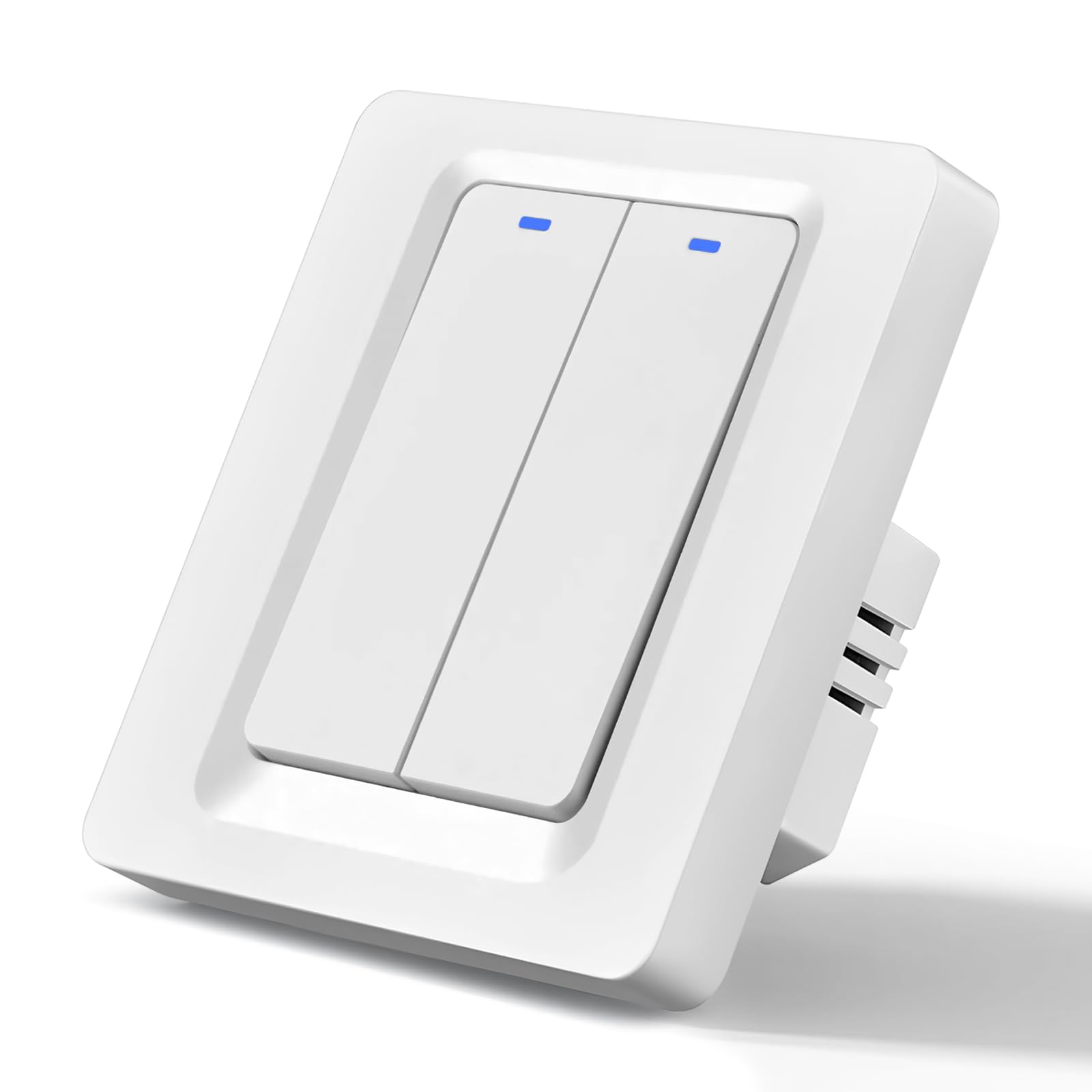 Interruptor Inteligente Alexa, Interruptor Pared WiFi, 86mm Interruptori Tactil luz pared Compatible con Smart Life/Tuya, 2 Gang 1 Vía Smart Switch, Conductor Neutro Necesario