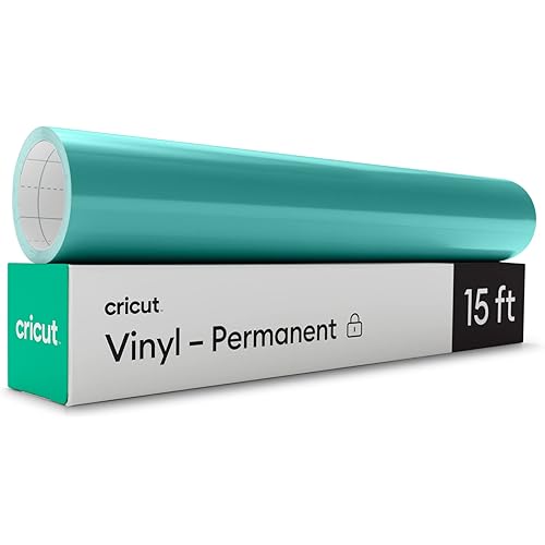 Cricut Premium Permanent Vinyl Roll (12 in x 15 ft), Light Blue - Weather-Resistant, Dishwasher-Safe & Fade-Proof, Compatible with Cricut Cutting Machines