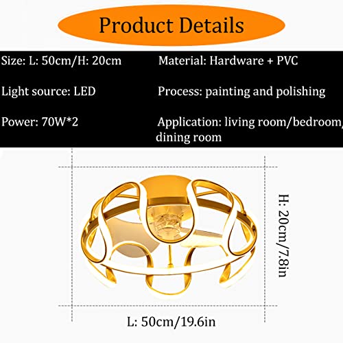 Ventilateur de plafond avec lumières LED 3 vitesses et télécommande - 4