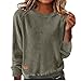 Womens Corduroy Tops Long Sleeve Lightweight Shirts 2026 Spring Fashion Loose Casual Crew Neck Pullover Sweatshirts Gray