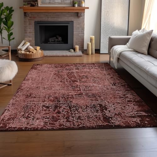 Addison Rugs Mayfield AMF559 Merlot 3' x 5' Indoor Premium Machine Washable Rug, Silky Soft, Easy Clean, Non Shedding, Bedroom, Living Room, Dining Room, Kitchen, Patio Rug by Addison Rugs - Image 5