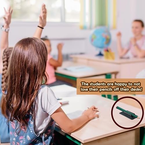 AIERSA Pencil Holder for Desk,10Pcs Pen Holders for Classroom Clipboard Attachment,Silicone Adhesive Pencil Holder for School Student Kids Desk Teacher Office Accessories - Image 5