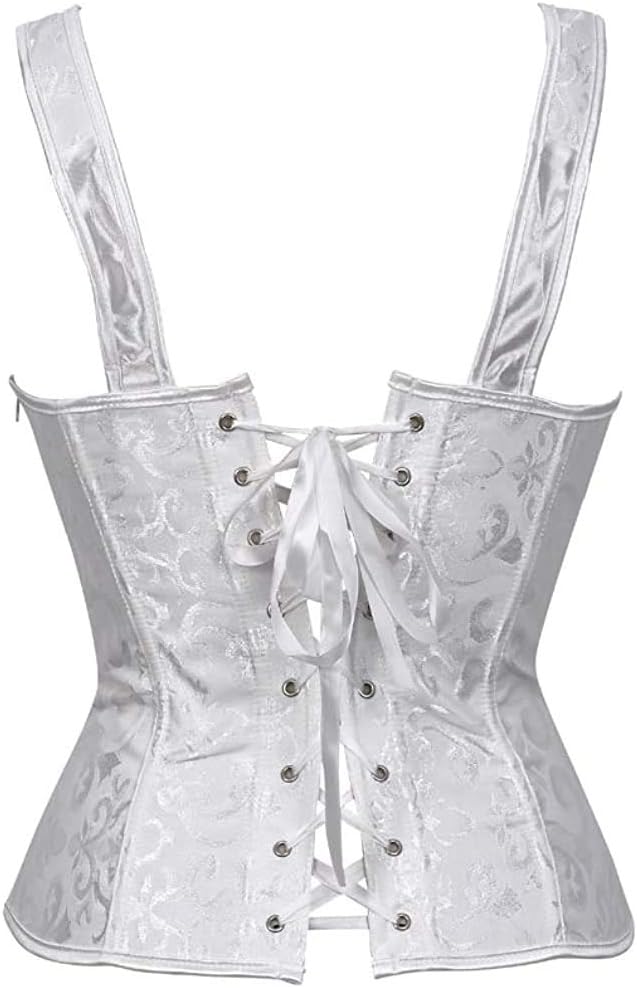 HNGHOU Women's Boned Lace up Corsets Push Up Shapewear Top Overbust Corset Bustier Tops