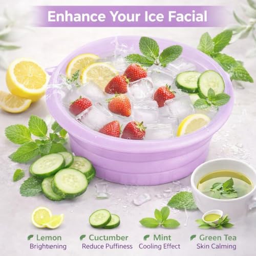 Image of Ice Facial Bowl for Face Dunking | Cold Water Therapy Bowl for Skin Care, Puffiness & Pore Tightening | Reusable Face Ice Bath Basin for Women & Men