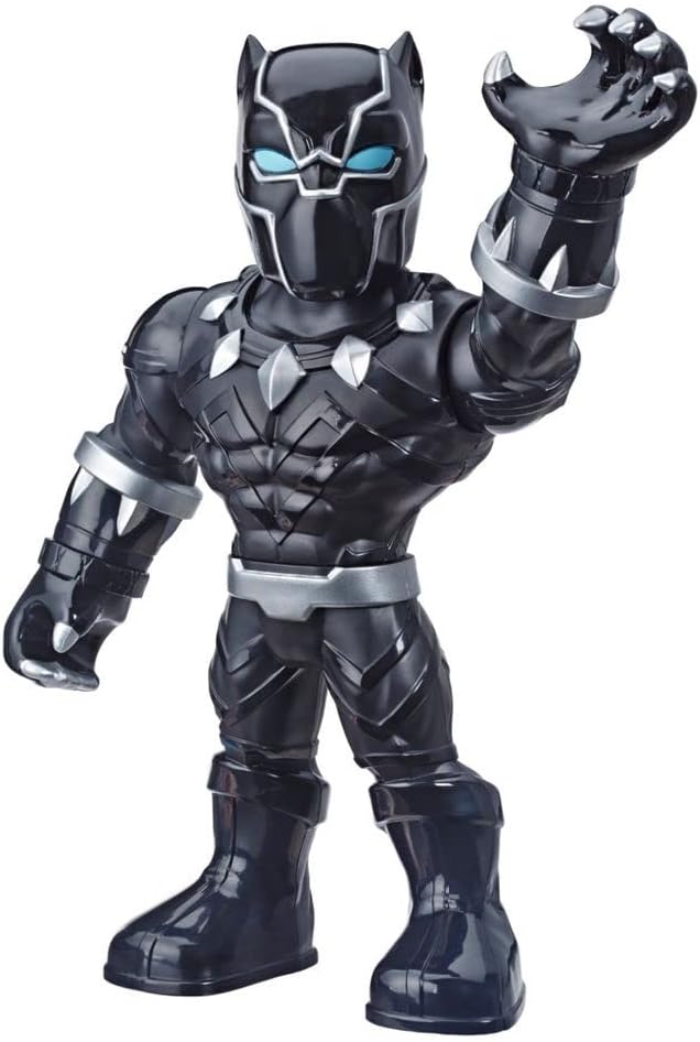 Super Hero Adventures Playskool Heroes Marvel Mega Mighties Black Panther Collectible 10" Action Figure, Toys for Kids Ages 3 & Up