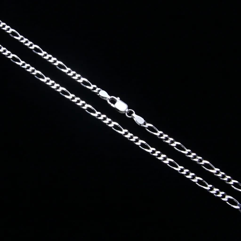 Verona Jewelers Sterling Silver 3.5MM-8MM Figaro Link Chain Necklace - Silver, Unisex, No Gemstone - Image 2