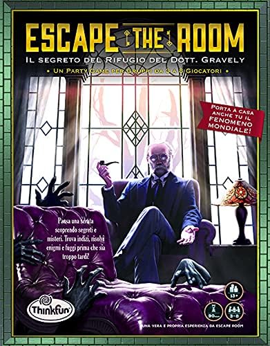 ThinkFun, Escape the Room, Il Mistero del Rifugio del Dott. Gravely, Gioco da Tavola, Età Raccomandata 13+, 3-8 Giocatori
