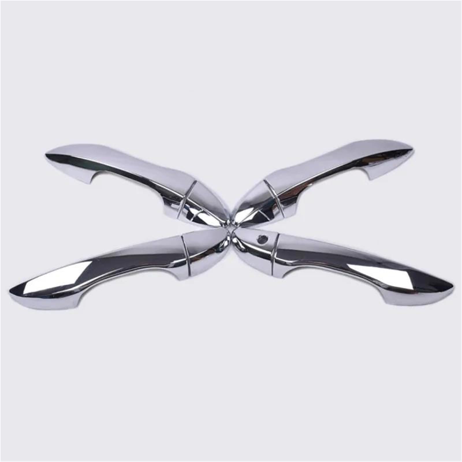 Nmjlqw Silver Handle Exterior Decoration Glossy Black Chrome Car Door Handle Cover Bowl Trim Styling Accessories For Corolla For Altis 2014-2018(Silver Handle)