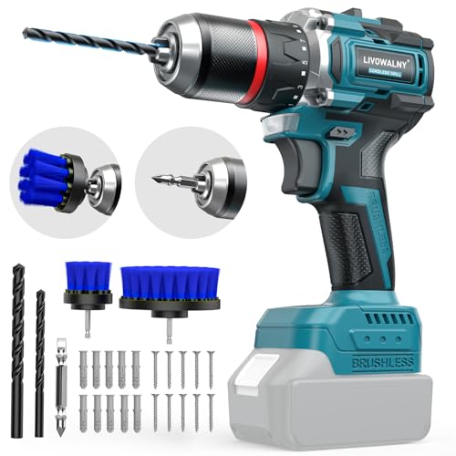 LIVOWALNY 18V Akku-Bohrschrauber Set kompatibel mit Makita Akku – Akkuschrauber & Bohrmaschine mit 50 Nm Drehmoment Max, 2-Gang-Getriebe, Für Hausreparatur, Heimwerker (ohne Akku/Ladegerät)