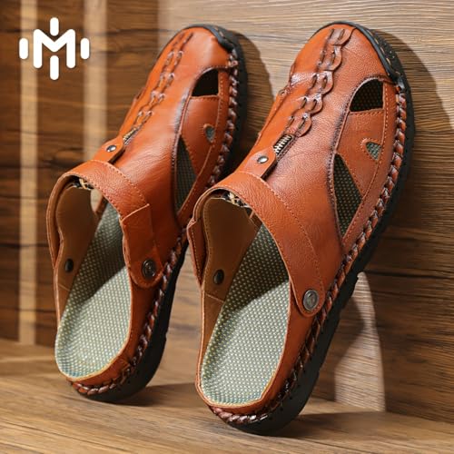 Men's summer slip-on shoes with toe coverings. One-piece design Comfortable and breathable.2