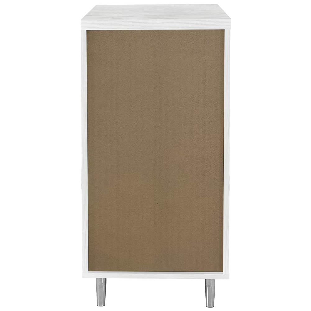 Shally Dogan Cassettiera Mobile Base per Cucina con 4 Cassetti Design Boiserie, Mobiletto Componibile con Struttura in Legno Solida e Resistente, Organizer 40 x 50 x 85H cm (Bianco Frassinato)