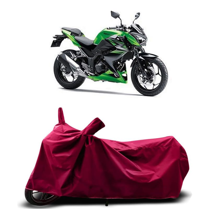 Image of DUFFEL-Two Wheeler Bike Body Cover Compatible for Kawas Z250 Bs6 Heat Protectio /UV-Rays /Birds Dropping /DustProof /Waterproof Indoor Outdoor and Parking Full Body Protection All Variants [MAHROON]