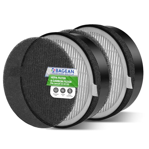 Image of Bagean LV-H132 Replacement Filter for Levoit Air Purifier Compatible with Levoit Replacement Filter - Certified H13 True HEPA with Activated Carbon Filters 99.97% of Particles and Purifies Air (2-Pk)