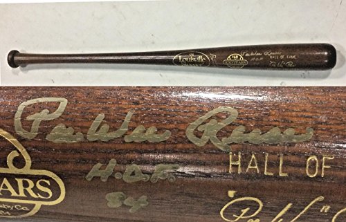 Pee Wee Reese Dodgers signed LS 100th Logo baseball bat HOF