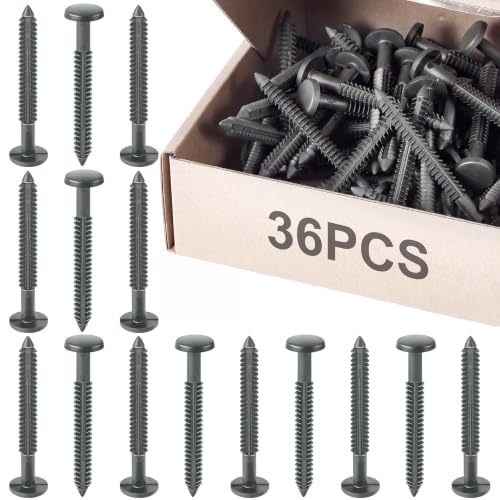Blulu 36 Pcs Shutter Fasteners 3 Inch Vinyl Panel Pegs,Dark Gray