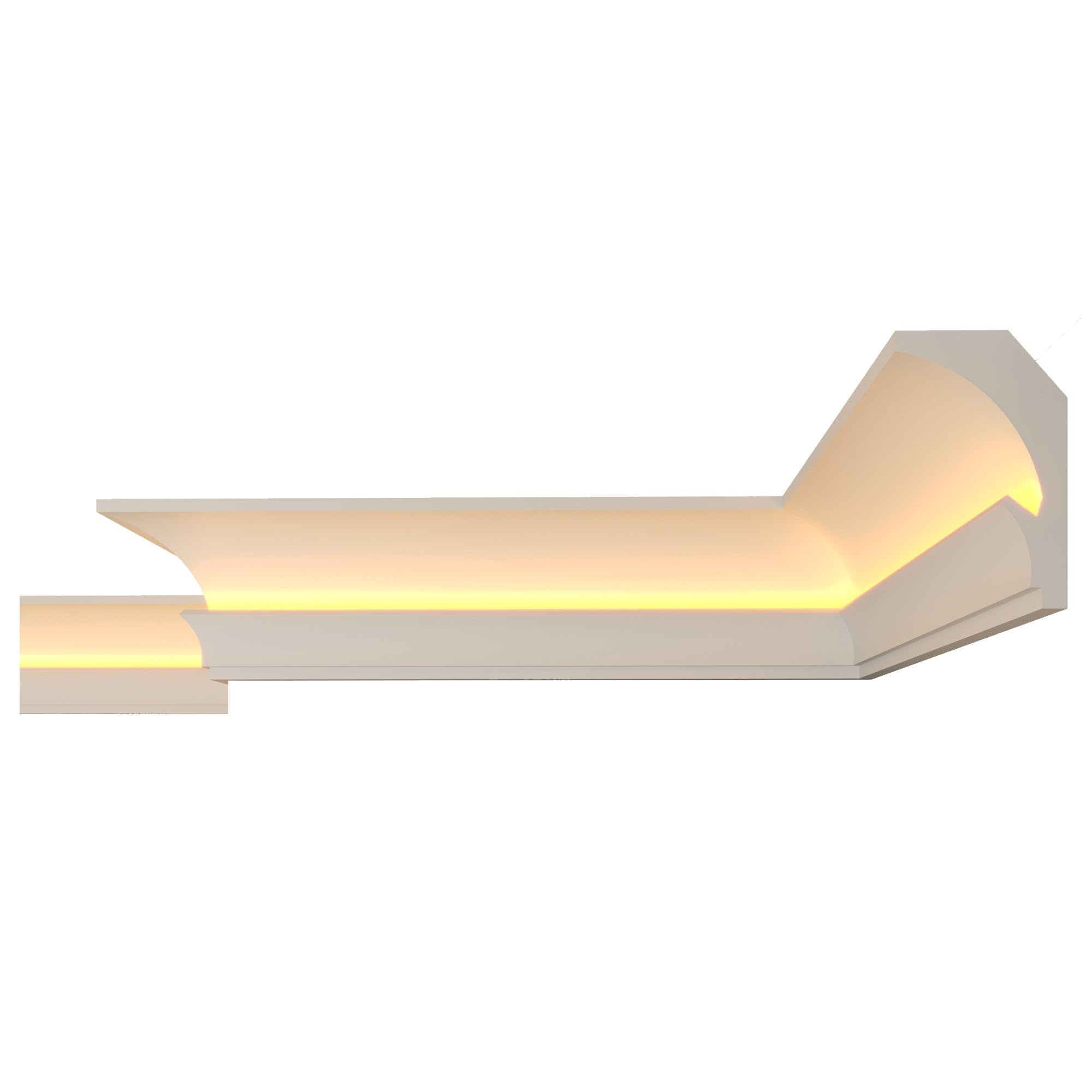 FAST DECOR Premium LED Coving Cornice – Lightweight XPS Ceiling Moulding – Indirect LED Strip Lighting Ready – Paintable & Easy to Install, XPS (CLF08, 10m (5 Length))