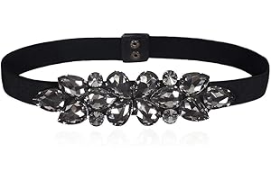 Women's Beaded Belt, Floral Embellished with Crystal Stones