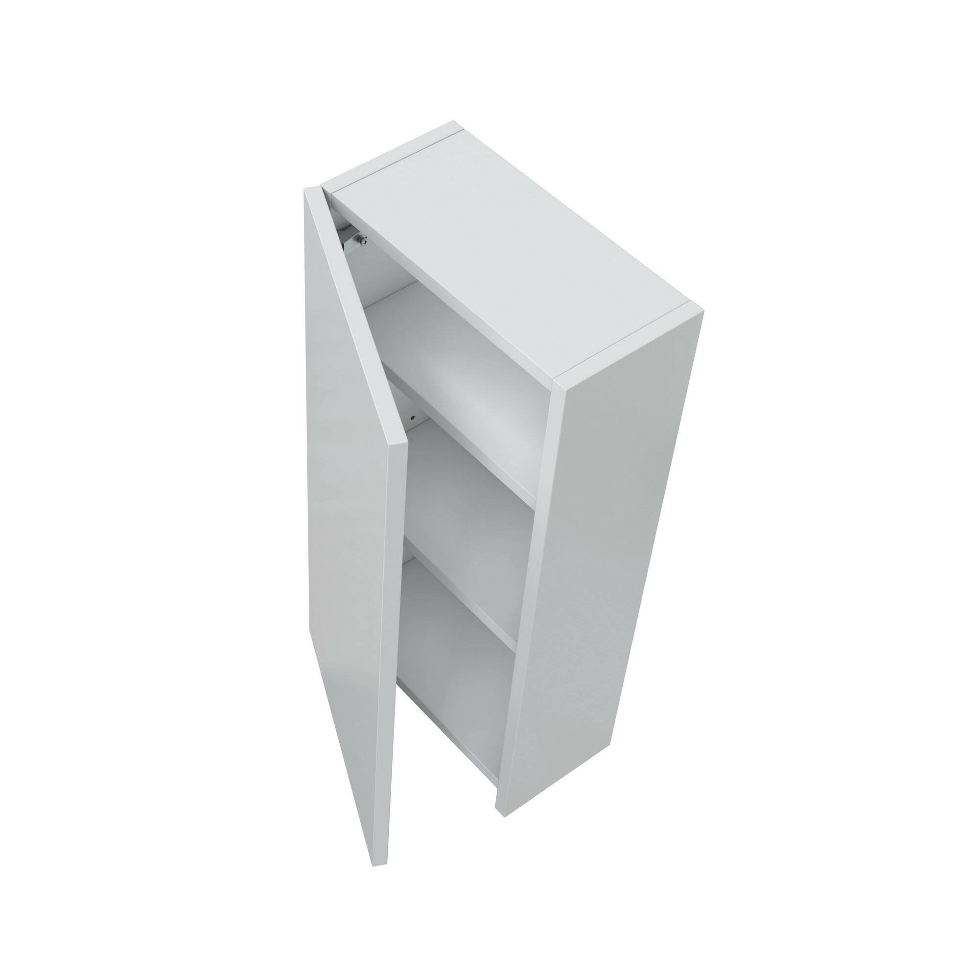 Dmora - Mobile pensile Croskey, Armadietto sospeso, Mobiletto a muro, Armadio ausiliario multifunzione, 30x16 h60 cm, Bianco lucido