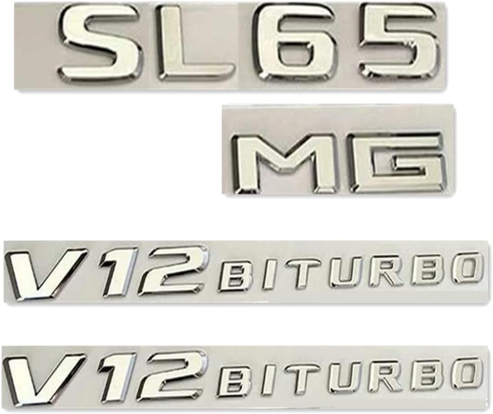 BEROZA for SL65 +MG + V12 BITURBO Badges Emblems Emblem OEM (Chrome for SL65)