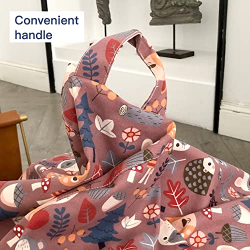 Yuppielife Stuffed Animal Storage Bean Bag Chairs Canvas Cover For Kids(No Filling)/Machine Washable And Durable Toddler Bean Bag Sofa Cover For Room Decor (Forest, 27'') #TOP2