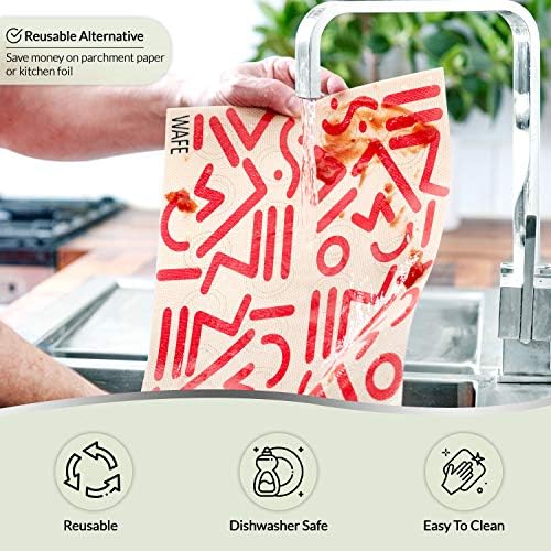 WAFE Silicone Baking Mat Sheet Set - 3 Colour Coded Cooking Mats with Mini Oven Glove - Thick, Non-Stick Reusable Baking Trays Sheets - Cooking & Kitchen Accessories - Easy to Clean BPA-Free Bakeware