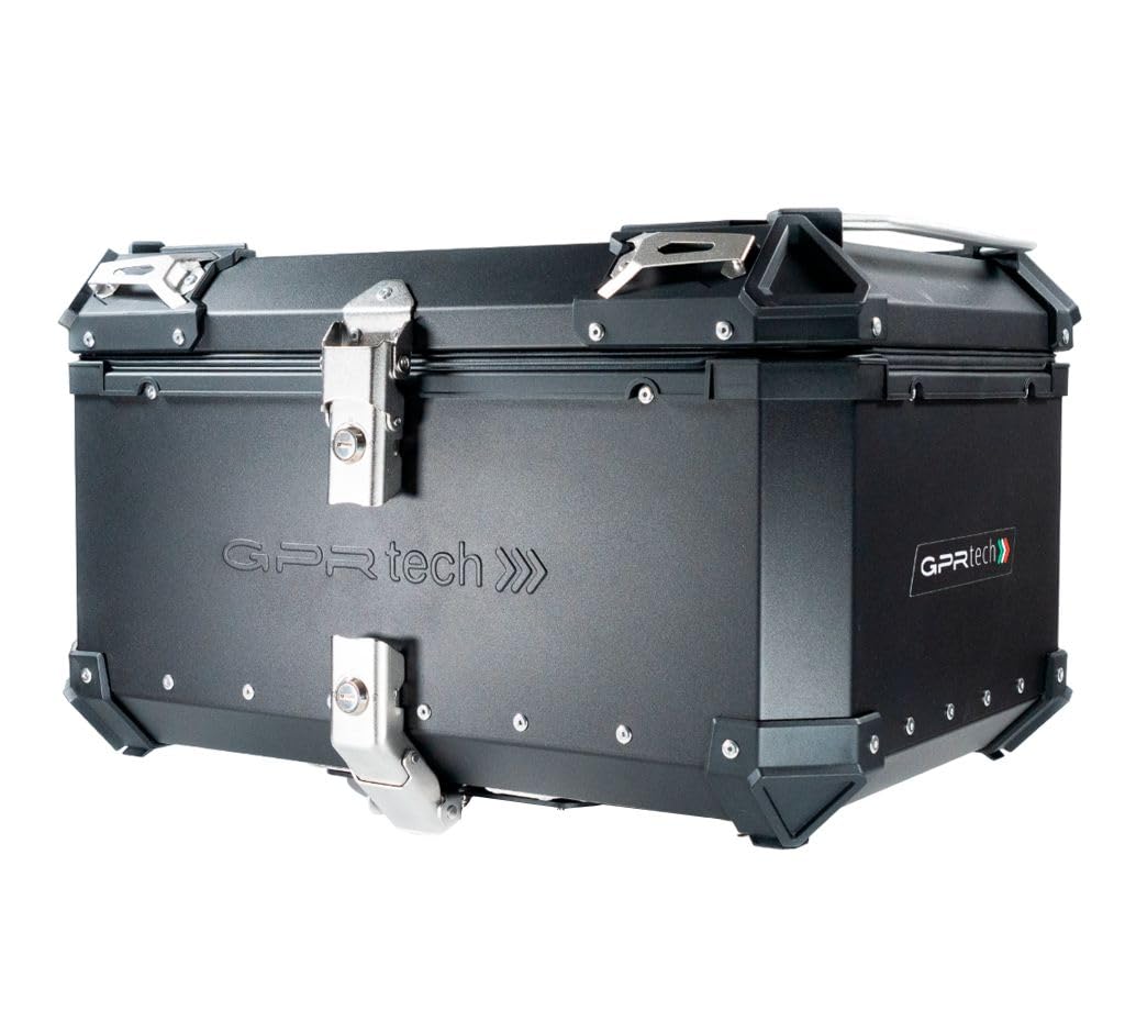 GPR Tech Compatible avec F 850 GS 2021/2023 e5 Top Case ALPI-Tech 45 LT. Noir Top Case en Aluminium, Couleur Noire avec Plaque spécifique Incluse Capacité litres 45