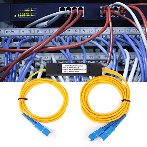 Divisor de fibra ótica monomodo, módulo divisor FBT 1x2 com interface SC/UPC 1310-1550nm 55dB