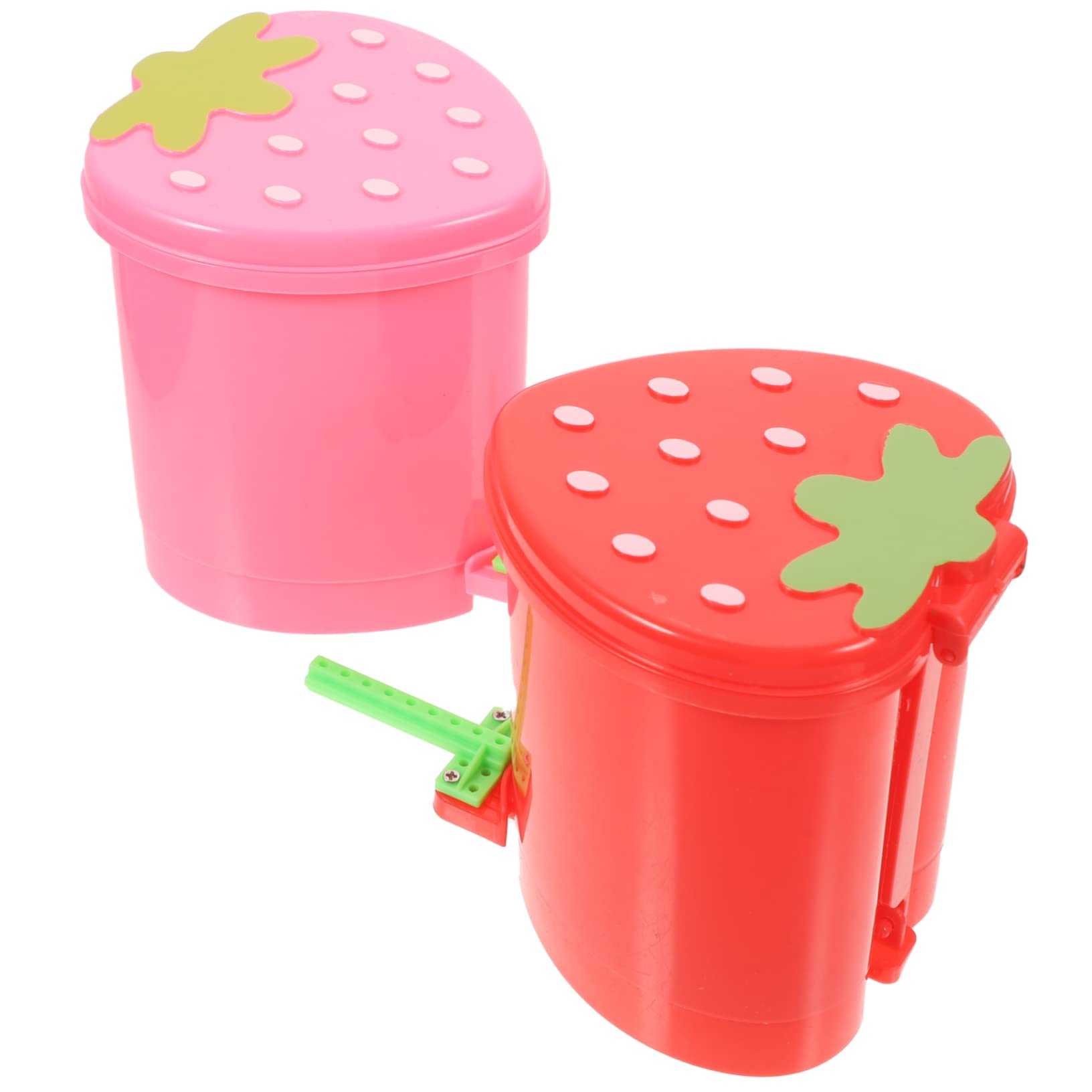 ARTIBETTER 3 Ensembles Décorative Forme De Fraise Lot de Petites Corbeilles À Déchets avec Couvercle pour Chambre 2 Pièces * 3
