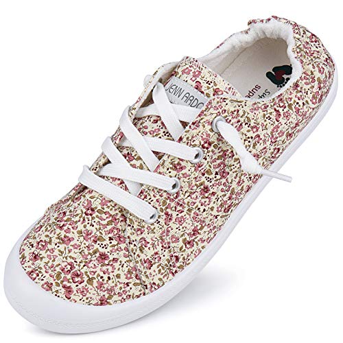 Image of JENN ARDOR Women's Low Top Canvas Slip On Sneaker Comfort Casual Shoes Walking Flats