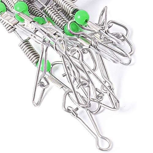 SETLUX Wire Trace Leader Rig Stainless Steel 30x 2 Arms Fishing Rigs Tackle Lure Swivel Snaps Beads - Thumbnail 5