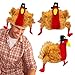 Simply Genius, 3er Pack Plüsch Truthahn Hüte für Thanksgiving, Truthahn Trot, Pilgrim Kostüm, Halloween Kostüm, Beige - - Einheitsgröße