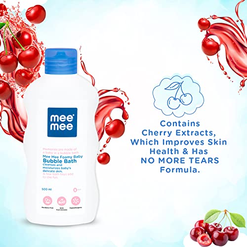 Image of Mee Mee Body Wash 400 ml (Pack of 4) | Cherry & Fruit Extracts | Tear-Free Formula | Moisturizes and Soothes Skin | Natural Head-to-Toe Mild Bubble Bath, Dermatologically Tested