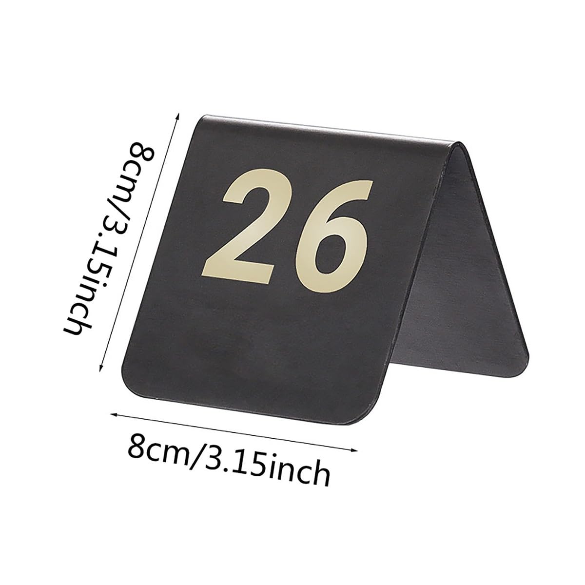 Números de mesa Números de mesa Restaurante 1-5/10/20, Números de mesa estilo tienda de campaña de acero inoxidable de titanio negro Placa de número de restaurante Placa de asiento reservada, Fiesta
