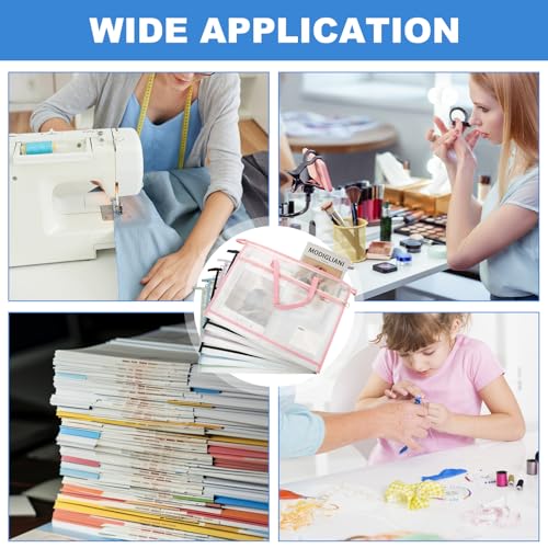 Image of 6 Pack A3 Project Bag for Quilting Craft Storage for Quilters, Clear Mesh Sewing Bag with Zipper Handles & Pockets, Tote Needlepoint Bags for Quilting Knitting Stitching Artworks Embroidery