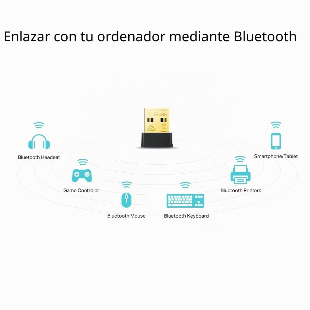 TP-Link Archer T2UB Nano AC600 Nano Wi-Fi Bluetooth 4.2 USB Adaptador (2.4 GHz 200 Mbps, 5 GHz 433 Mbps, tamaño Nano, Compatible con Win 11/10/8.1/8/7, estándares de cifrado WPA3, Bluetooth 4.2)