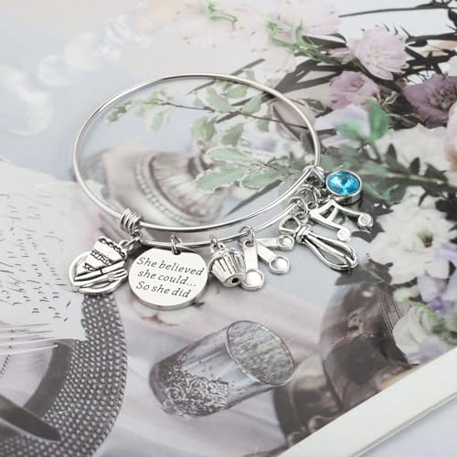 MYOSPARK Waitress Musical Inspired Gifts Waitress Charm Bracelet Sugar Butter Flour Charm Musical Lover Gifts (Musical Wmi Br)4
