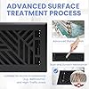 Howeall 4x12 Inches 2 Pack Heavy Duty Walkable Floor Register Easy Adjust Air Supply Lever Floor Vents - Brooklyn Design - Vent Cover for Home Floor - Matte Black #2