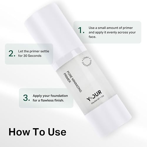 Miniatura 7 de Y'OUR Imprimación de velo de terciopelo minimizador de poros, uso duradero y control de aceite, difumina los poros e ilumina la piel para un acabado