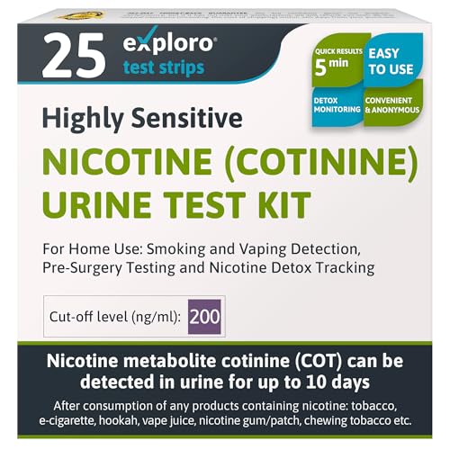 Exploro Nicotine Testing Kit at Home, Cotinine Urine Test, Highly