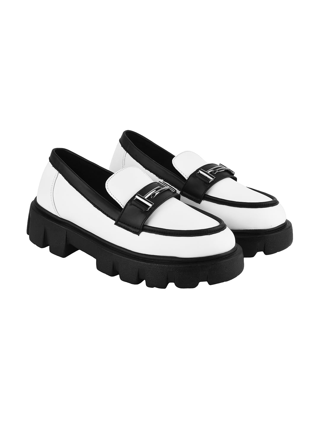 Shoetopia Front Buckle Detailed White Loafers for Women & Girls /UK8-EU41 (B0CGNCRB54) Amazon Price History, Amazon Price Tracker