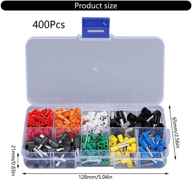 Electrician Choice 400pcs Insulated Terminals Set Comprehensive Electrical Connector Set 400pcs/set for Wiring & Repairs