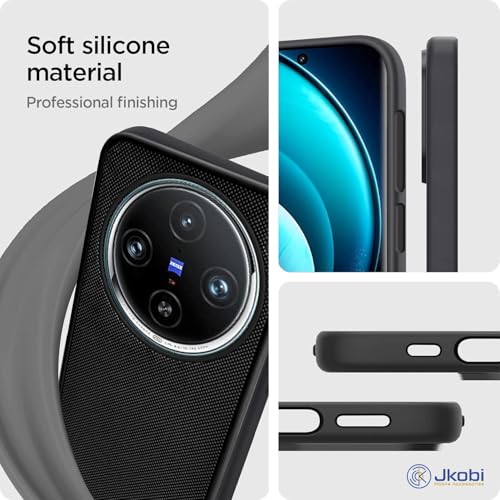 Image of Jkobi Back Case Cover for Vivo X100 Pro 5G (Textured Grip Design | Camera Protetion | Slim and Light Weight | Soft Touch and Feel | Black)