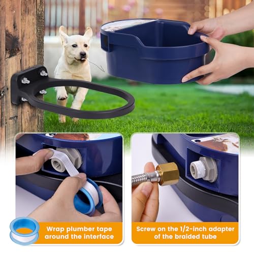 Auto Dog Water Bowl Dispenser Automatic Pet Water Bowl Dispenser for Dog Self Filling Trough Drinking Water Feeder for Poultry Outdoor Large Dog and Livestock blue Bowl  Cucciolini Doodles Auto dog water bowl dispenser automatic pet water bowl dispenser for dog self filling trough drinking water feeder for poultry outdoor large dog and livestock blue bowl   cucciolini doodles