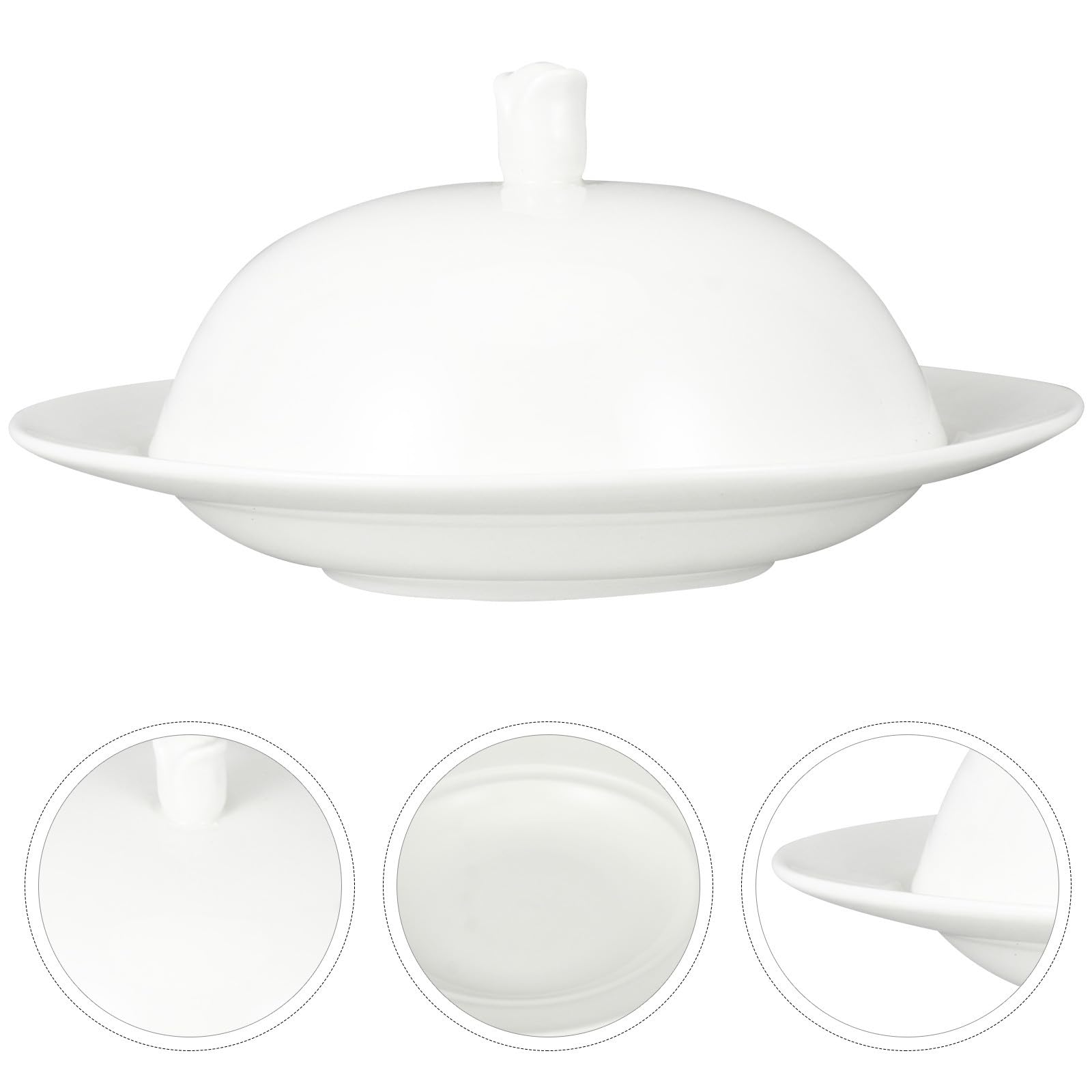 Artibetter Plato de Cerámica con Tapa para Bistec de Restaurante, Diseño Elegante y Duradero, Vajilla Moderna y Ecológica para Servir en Hogar o Restaurante